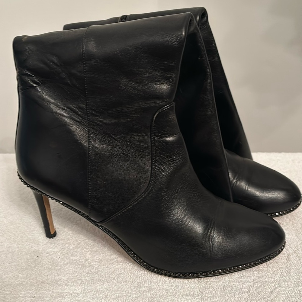 Black leather Coach boots